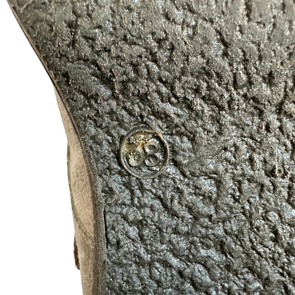 Vicini Suede Fur Lined Boots Ankle Booties Brown Heeled Lace Up Size 38 7.5 - Picture 11 of 11